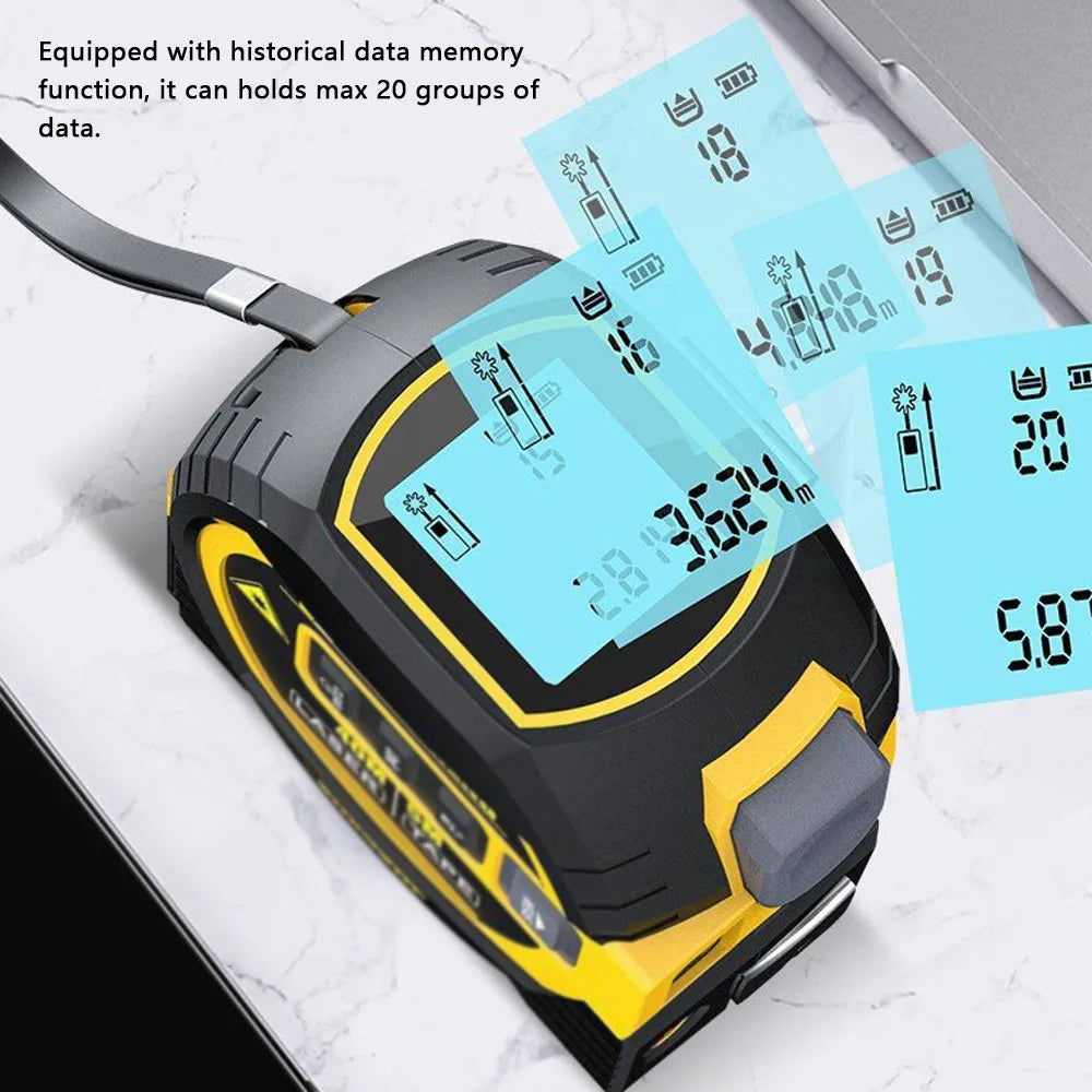 3 in 1 laser rangefinder 5m tape measure with LCD display
