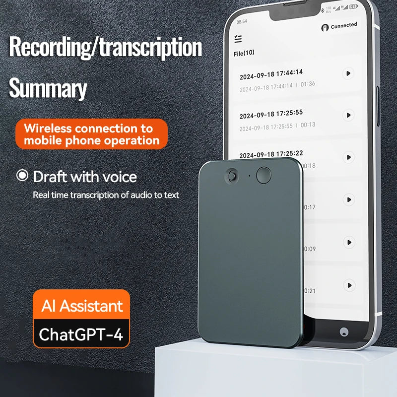 Audio Voice Recorder with AI Powered ChatGPT-4