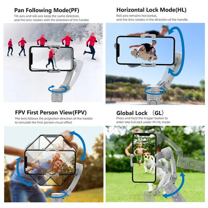 Foldable 3-Axis Smartphone Gimbal: Ultimate Stability for Vloggers