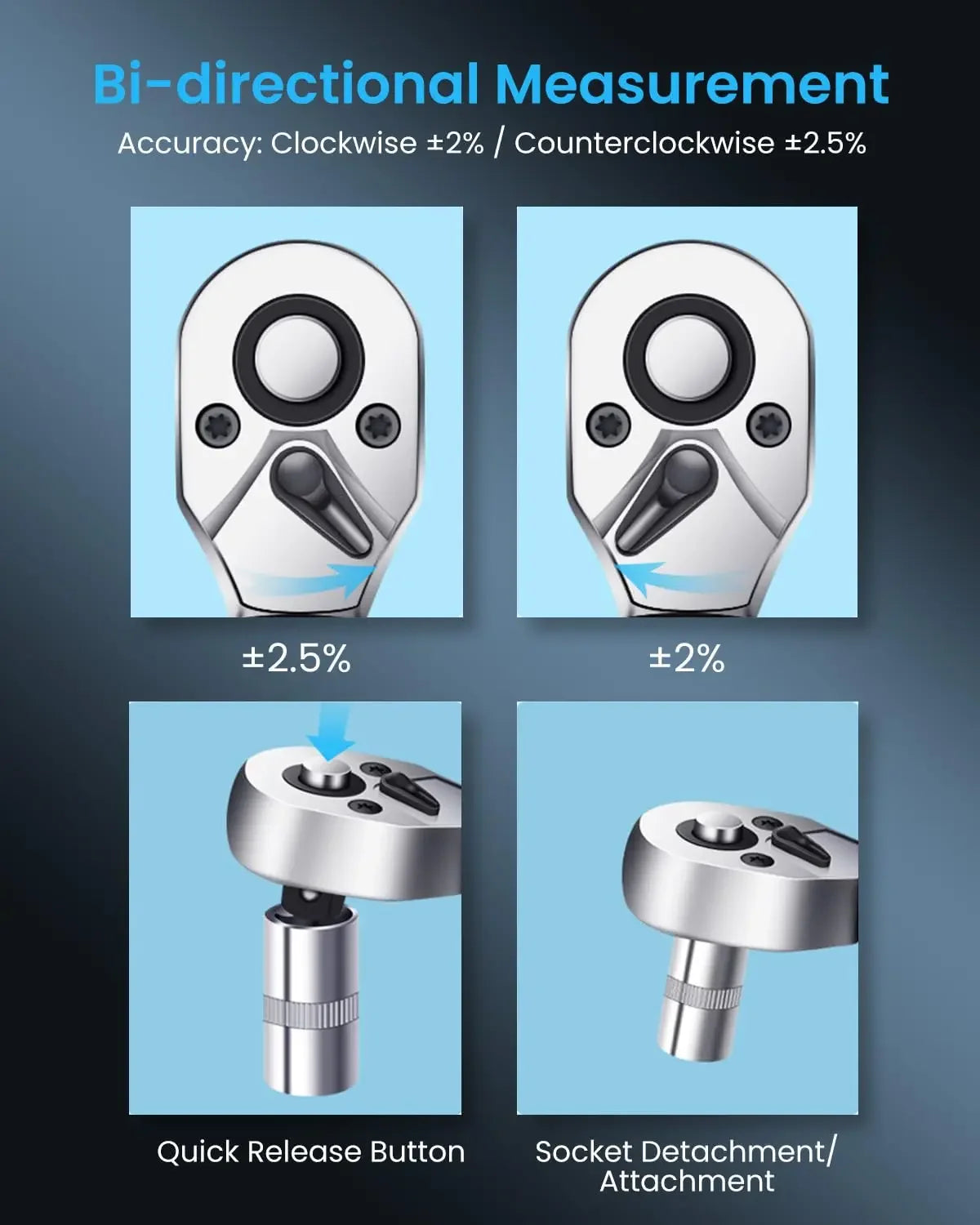 Digital Preset Torque Wrench 1/2" 3/8" 1/4"