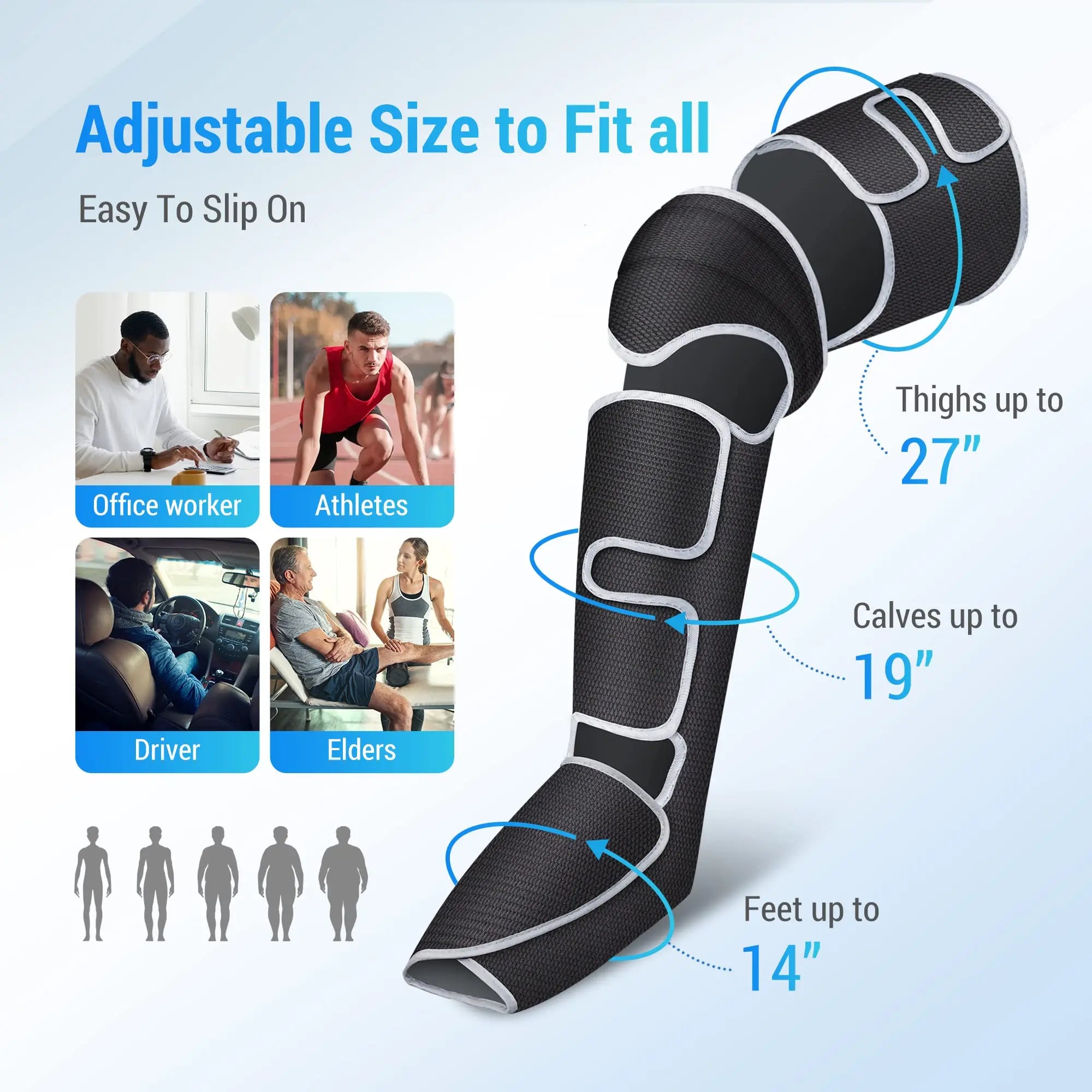 360° air compression leg massager: ultimate foot & calf relief, circulation boost, and lymphatic support!