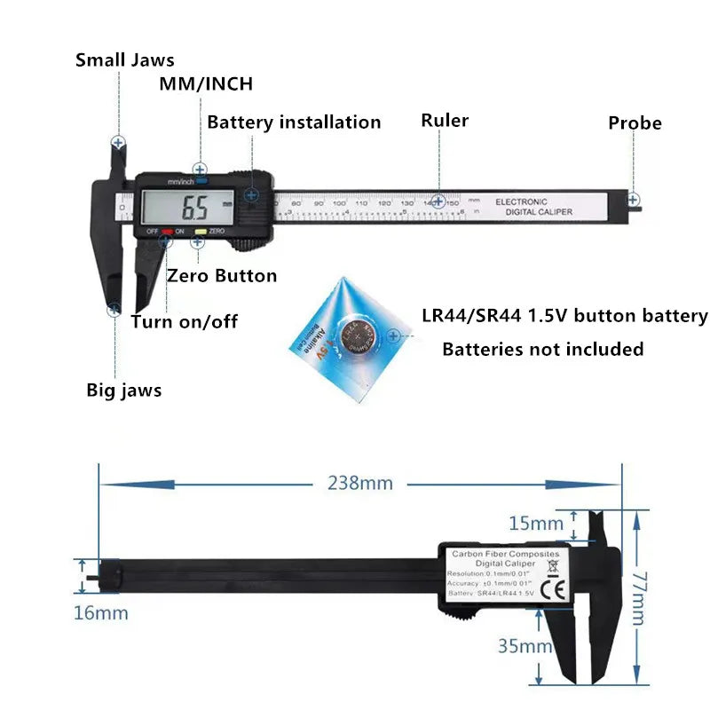 Brand new electronic micrometer measuring tool up to 150 mm