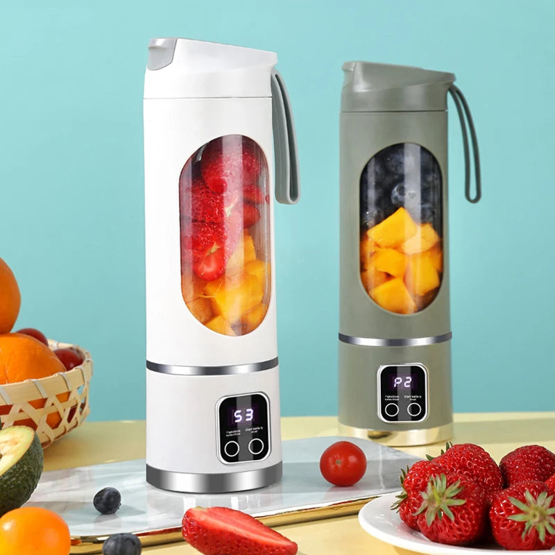Portable fruit juice blender