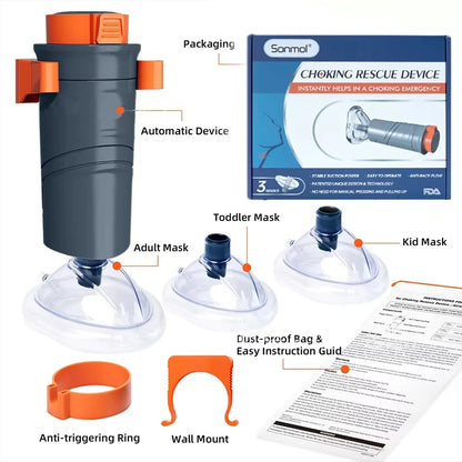 Auto CPR first aid choking device
