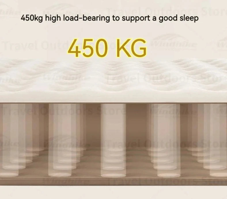 Portable PVC air bed with built-in pump for camping and tourism, 25CM height and self-Inflating