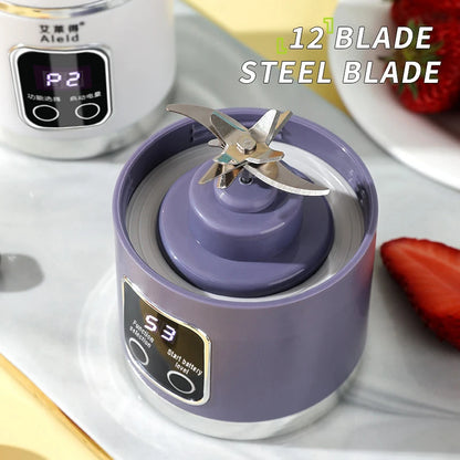 Portable fruit juice blender