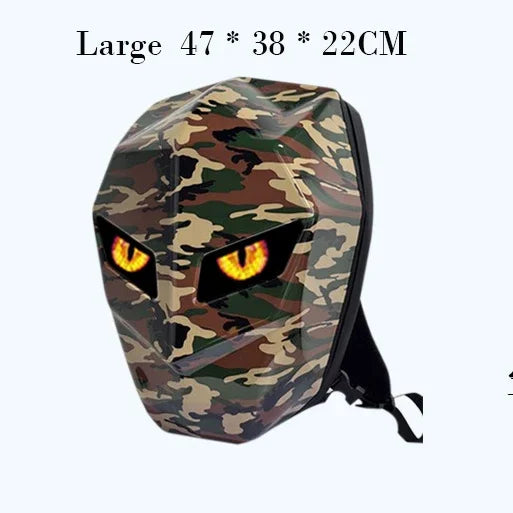 LED Backpack for Man Hard Shell LED Motorcycle Cycling Helmet Backpack for Woman Business Travel Waterproof Laptop Backpack