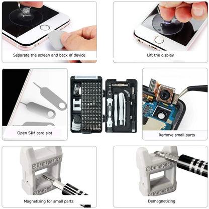 Professionals 116-in-1 precision screwdriver set is a powerful and versatile tool for repairing phones, PCs, watches, and glasses.