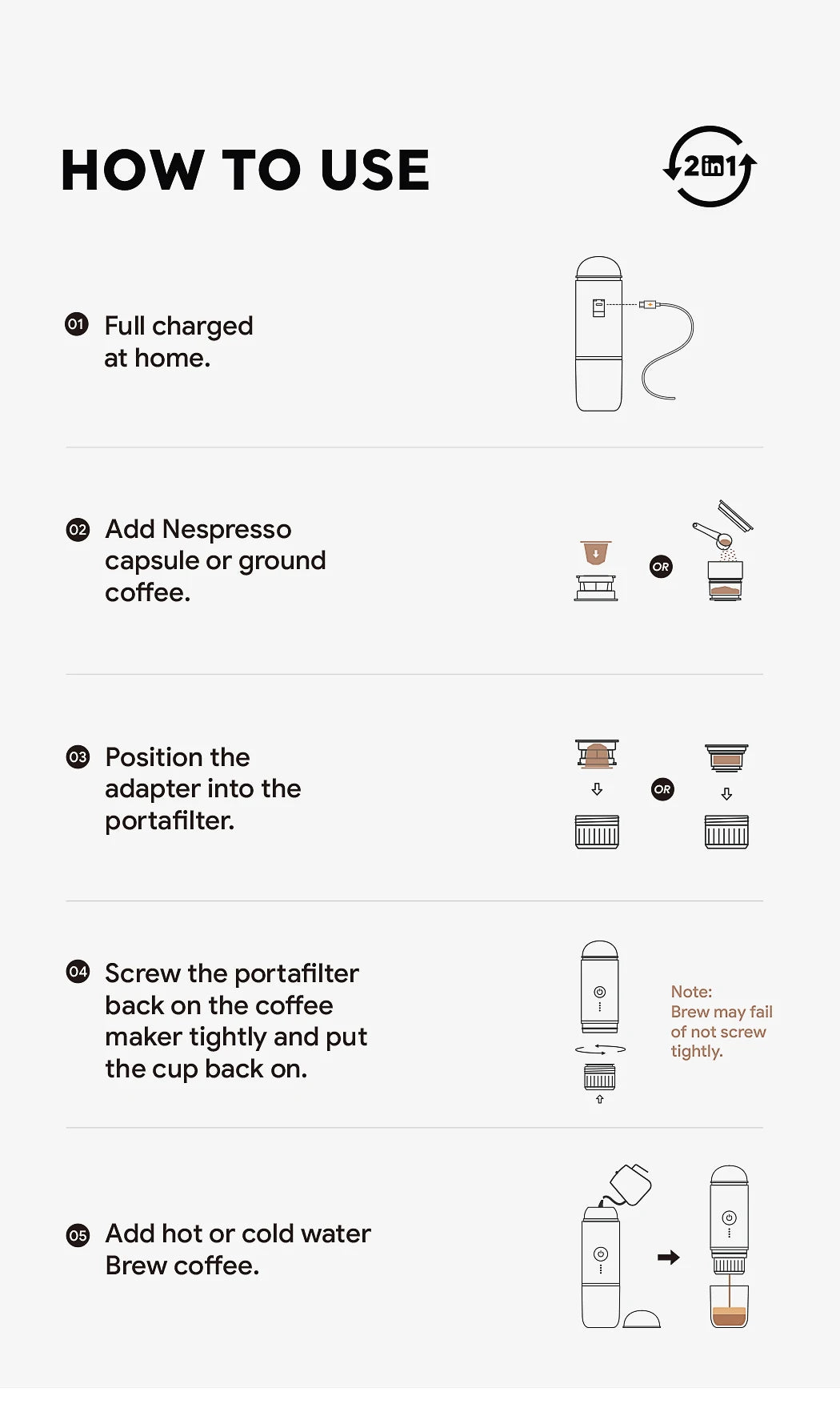 Portable espresso/coffee maker