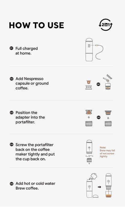 Portable espresso/coffee maker