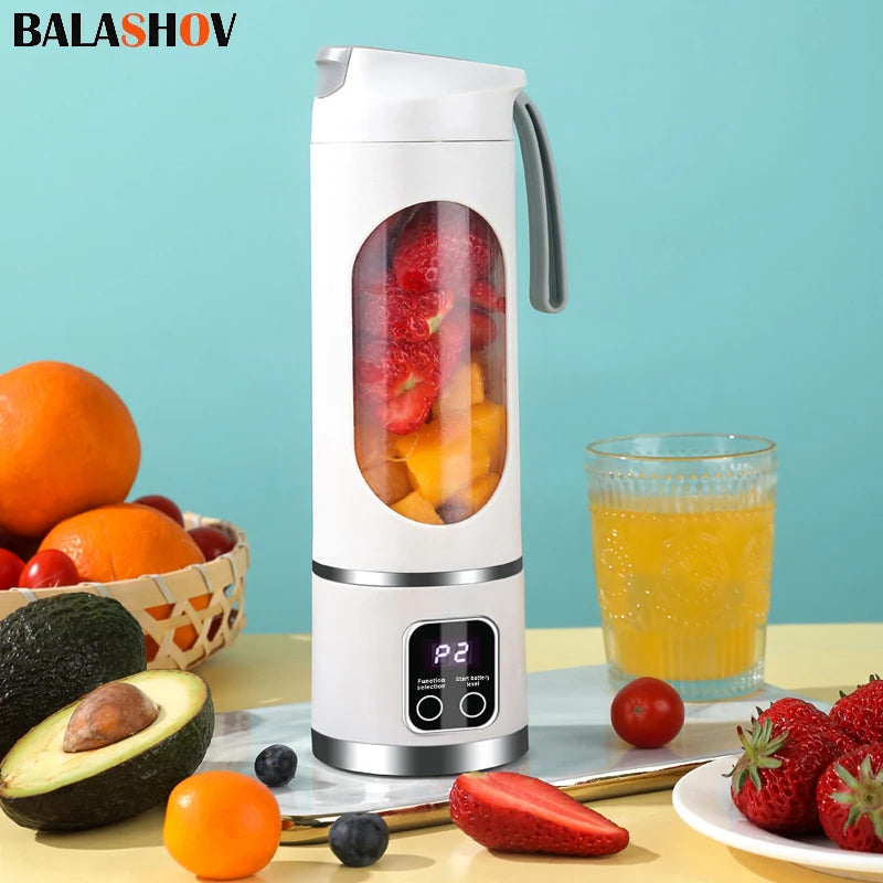 Portable fruit juice blender