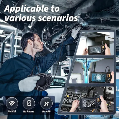Industrial Endoscope Camera 8Mm HD1080P 4.3Inch IPS Screen 1080P Pipe Inspection Camera for Car Repair IP67 Waterproof 8 LEDS
