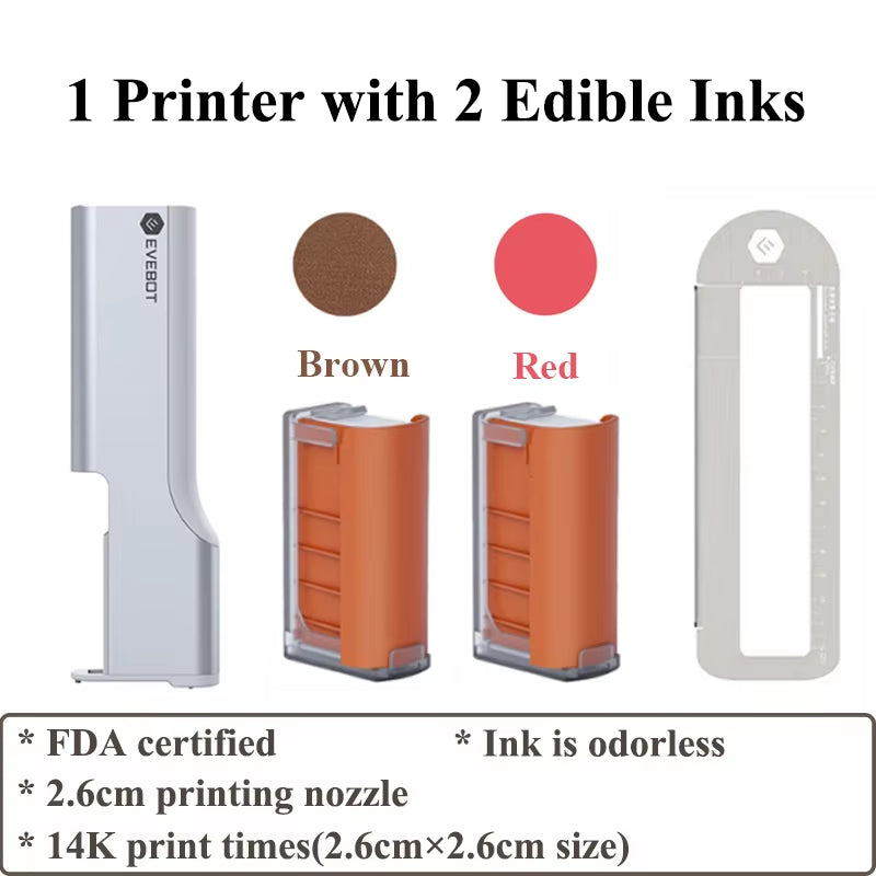 Evebot Printpen Handheld Portable Mini Coffee Printpen Latte Art Macaron Cookie DIY Design Printer Bluetooth 4.2