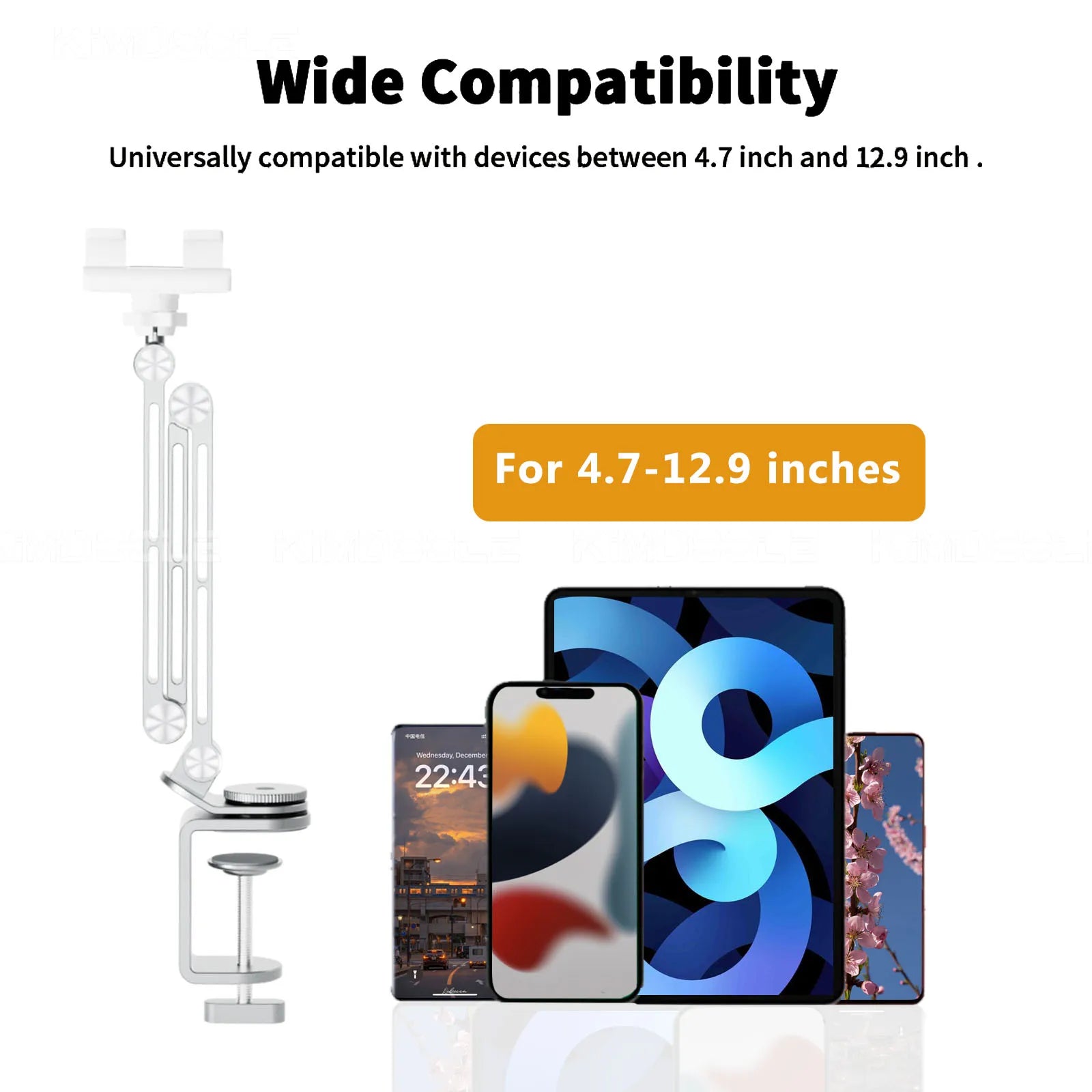 Tablet Holder Support for Pad Portable Monitor Holder Phone Stand Laptop Adjustable Rotating Tablet Clip Holder Mount