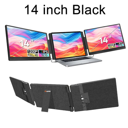 14 to 16 Inch Dual Screen Extender Display FHD IPS Triple Expandable Monitor High Definition for Laptop Productivity
