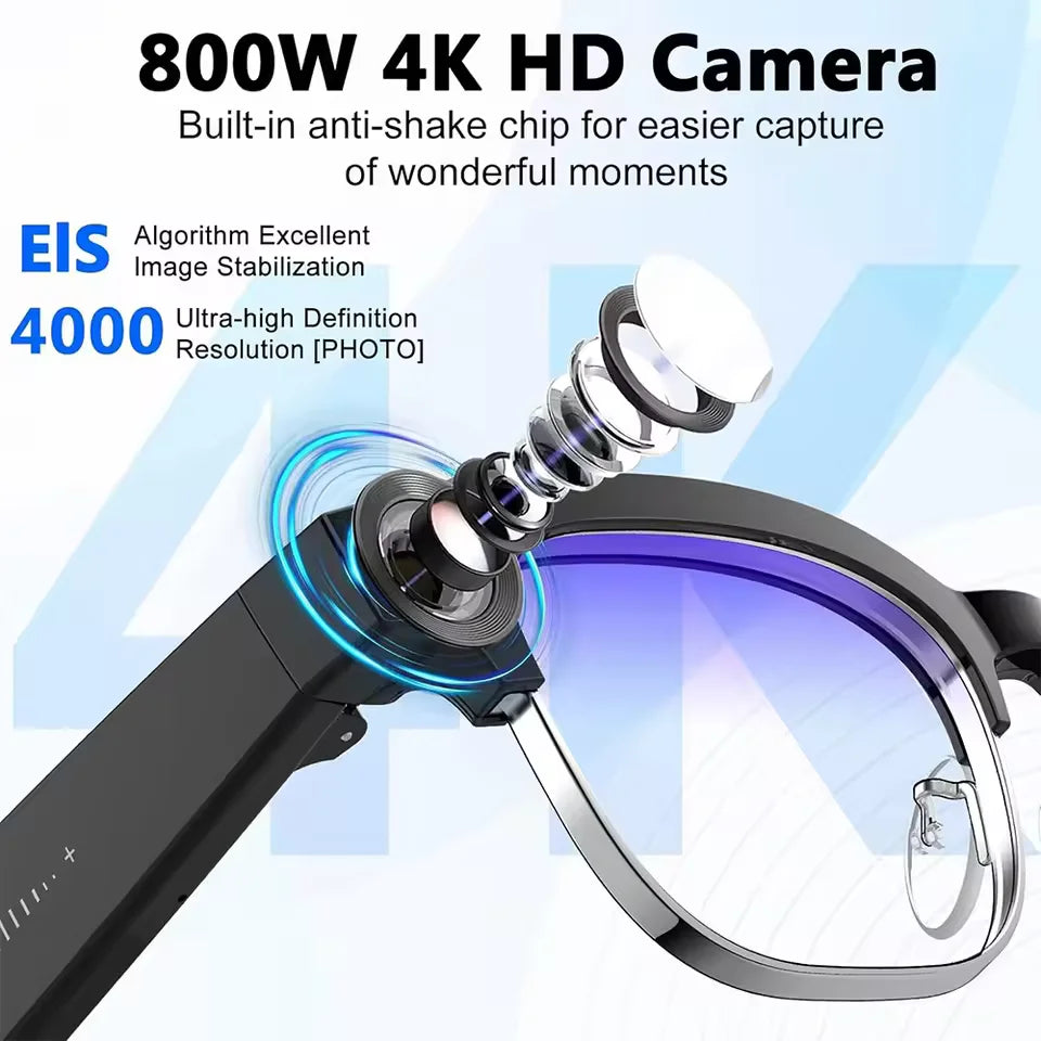 2026New 800W Pixel Camera Smart Glasses Men Video Recording AI Photo Recognition Bluetooth Call Voice Translation Sunglasses Man