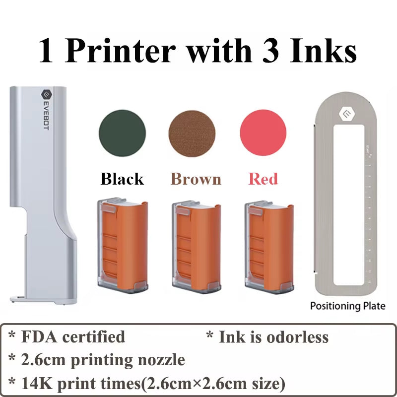 Evebot Printpen Handheld Portable Mini Coffee Printpen Latte Art Macaron Cookie DIY Design Printer Bluetooth 4.2