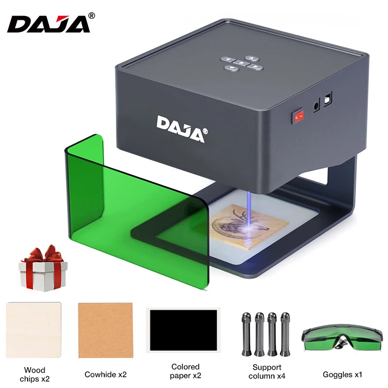 DJ6 Laser Engraver Mini Portable Bluetooth DIY Cut Engraving Machine Engrave Mark Wood Painted Metal Acrylic Glass Leather