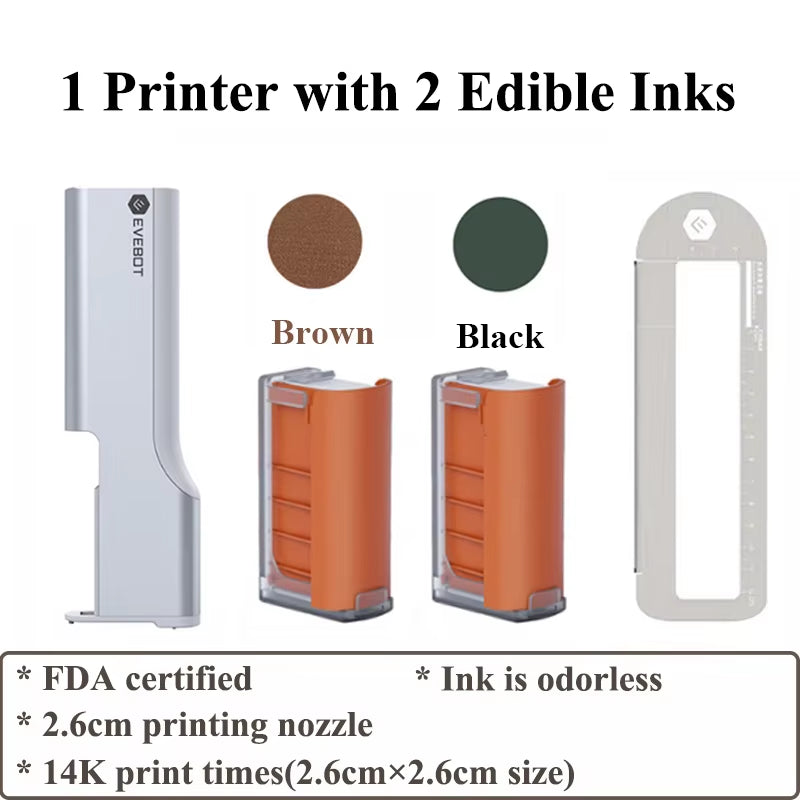 Evebot Printpen Handheld Portable Mini Coffee Printpen Latte Art Macaron Cookie DIY Design Printer Bluetooth 4.2