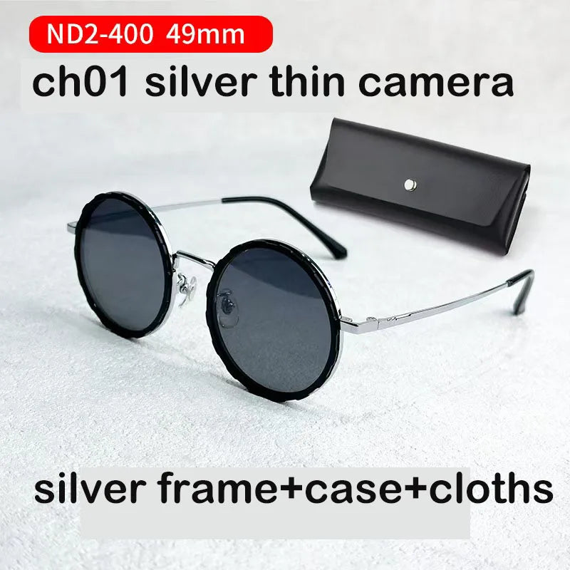 Hand Made ND9 Retro Punk Polarized Men round Adjustable Sunglasses Women UV anti UV Fishing Sunglasses ND Filter