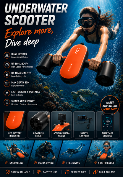 Underwater scooter for swimming