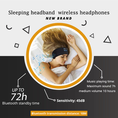 Bluetooth Sleep Headband – Wireless Headphones, Built-In Speakers, Comfortable Fabric, 10-Hour Battery Life